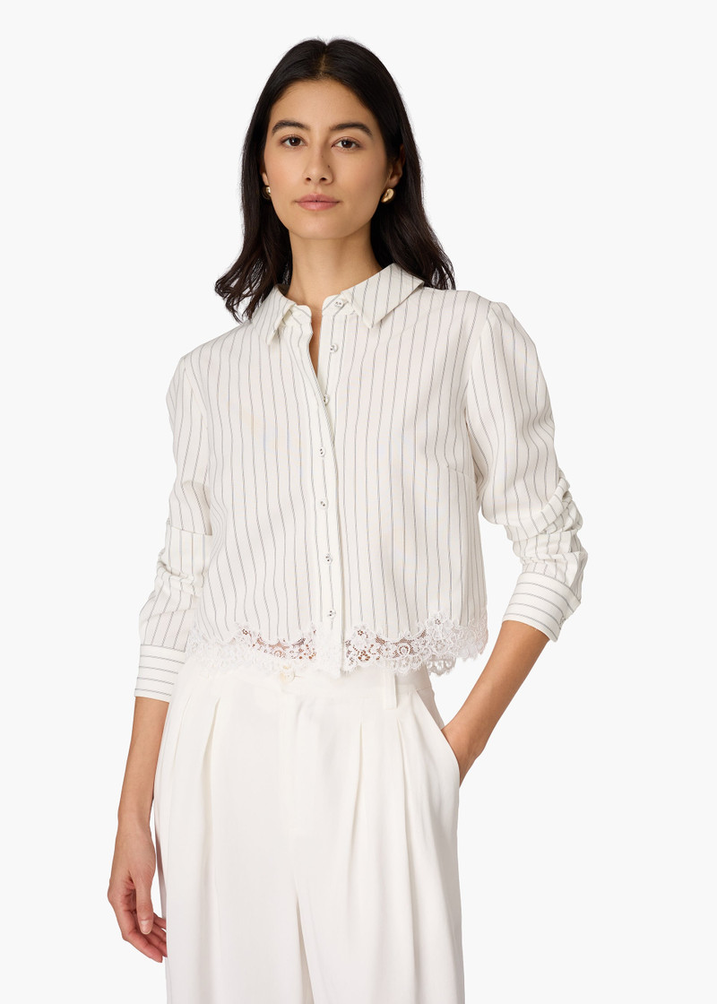 CALLUM BUTTON DOWN WHITE PINSTRIPE 1