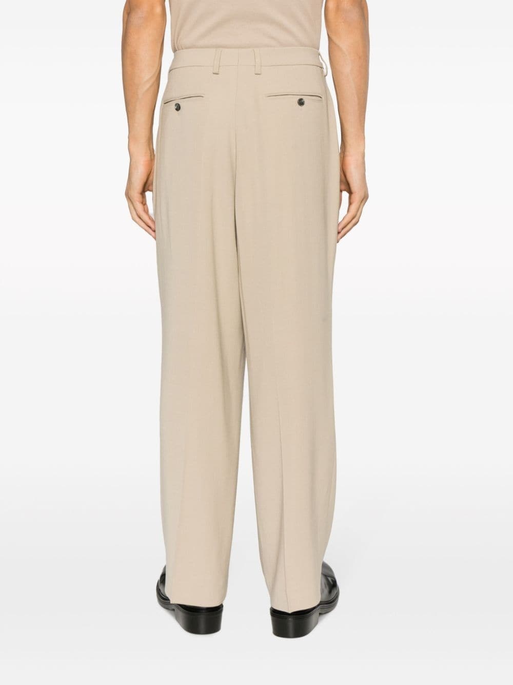 straight-leg pleat-detail trousers - 4