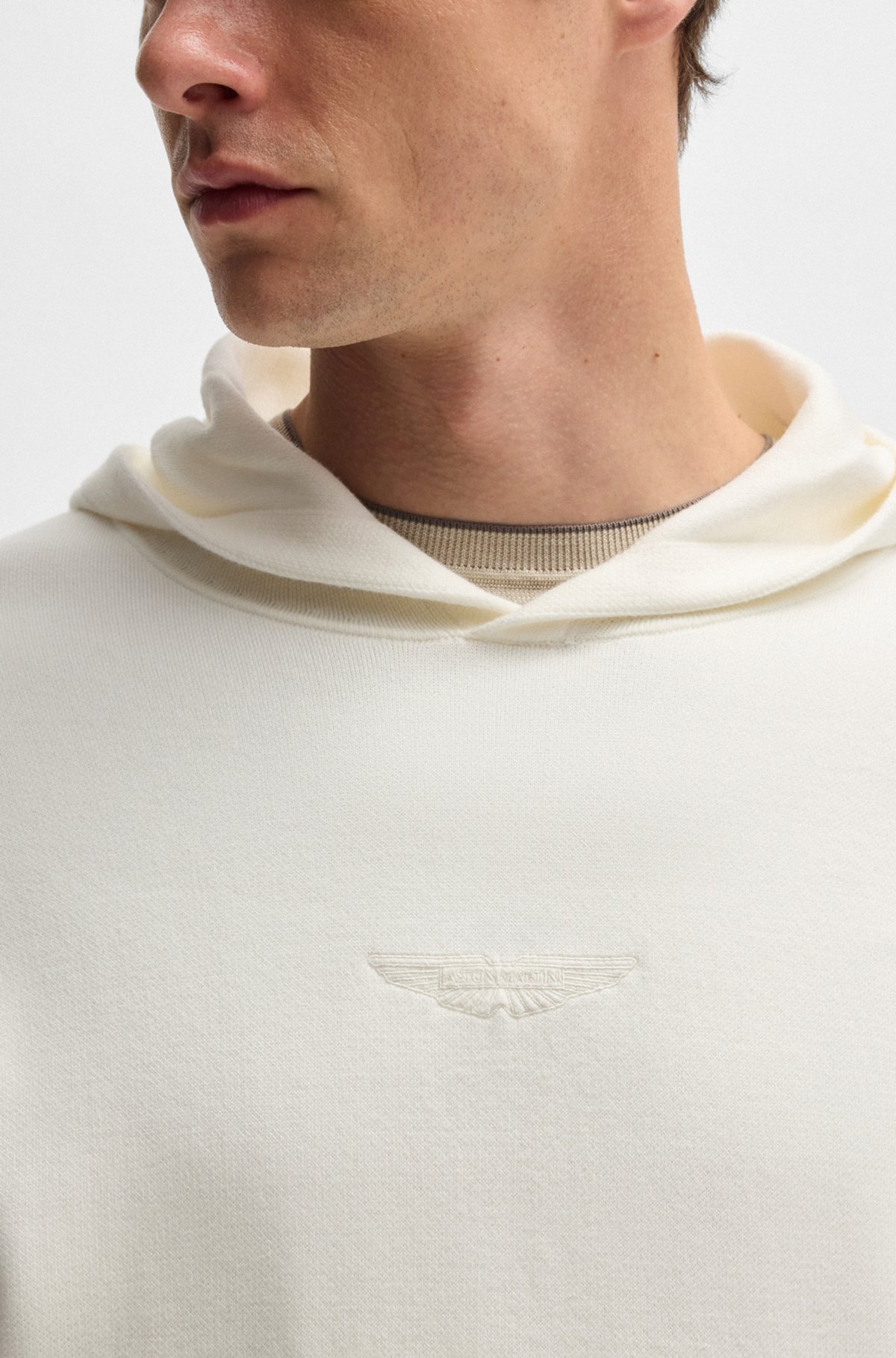 BOSS X ASTON MARTIN TWISTED-COTTON HOODIE WITH LOGO EMBROIDERY - 3