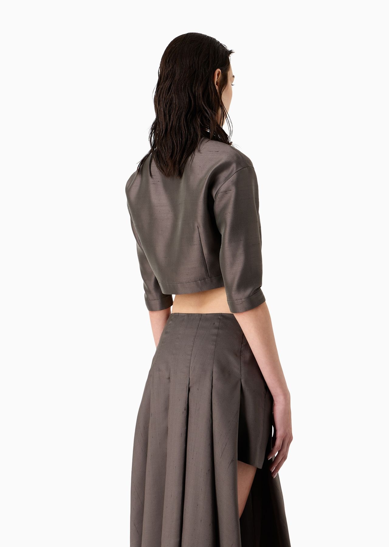 Short shirt in silk shantung - 3