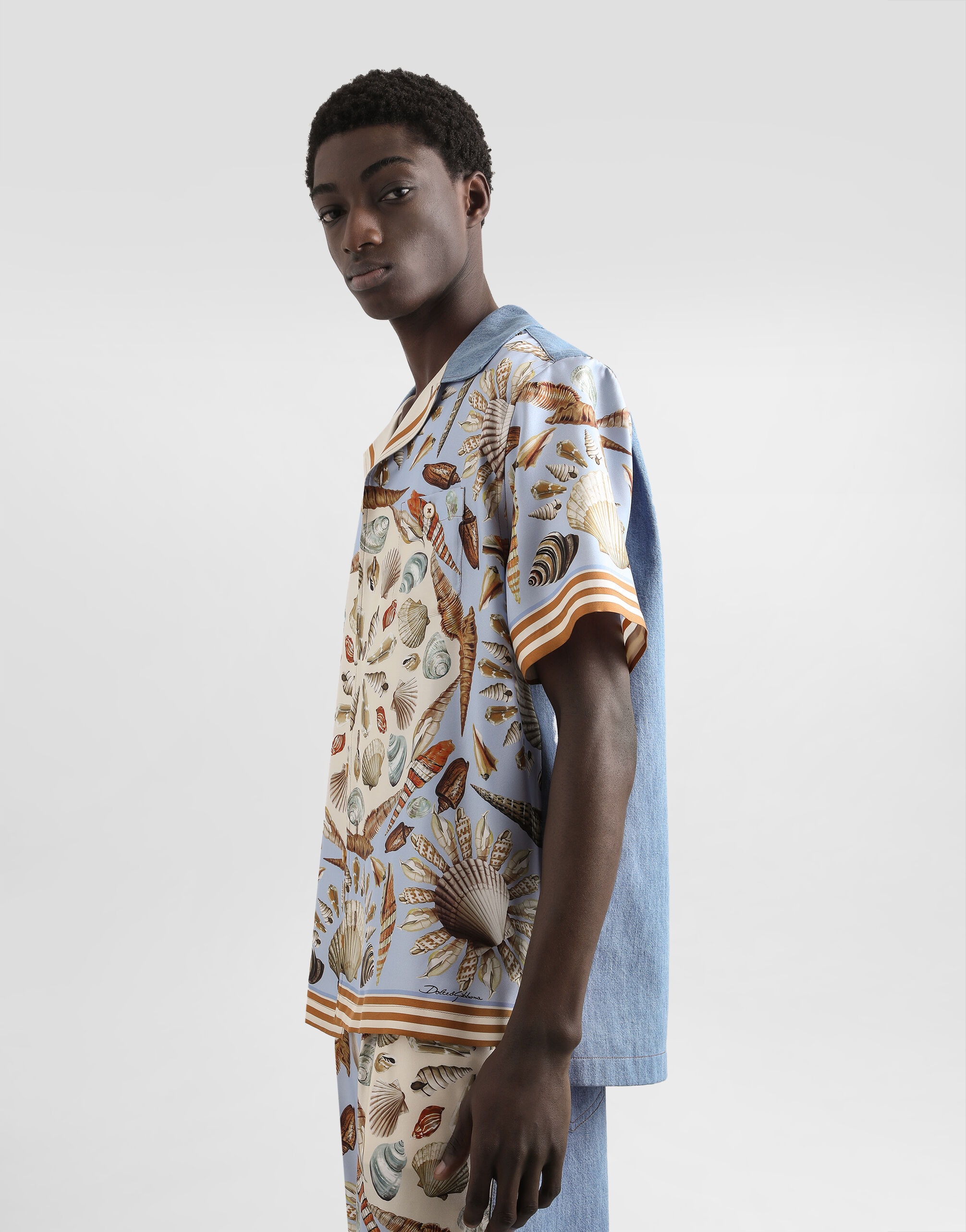 Silk and cotton denim shirt - 4