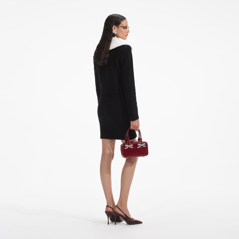 self-portrait Black Cashmere Blend Knit Skirt outlook