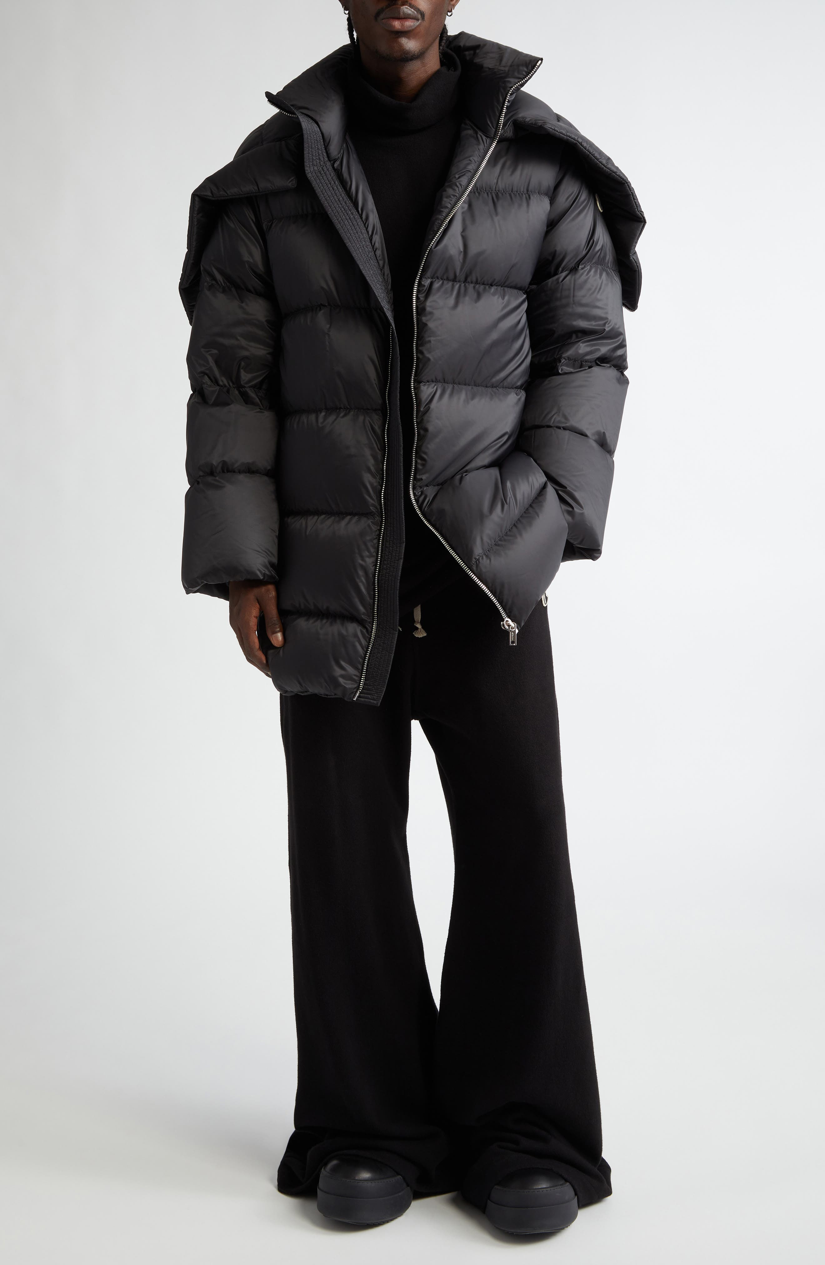 Moncler x Rick Owens Cyclopic Long Down Coat in Black at Nordstrom - 2