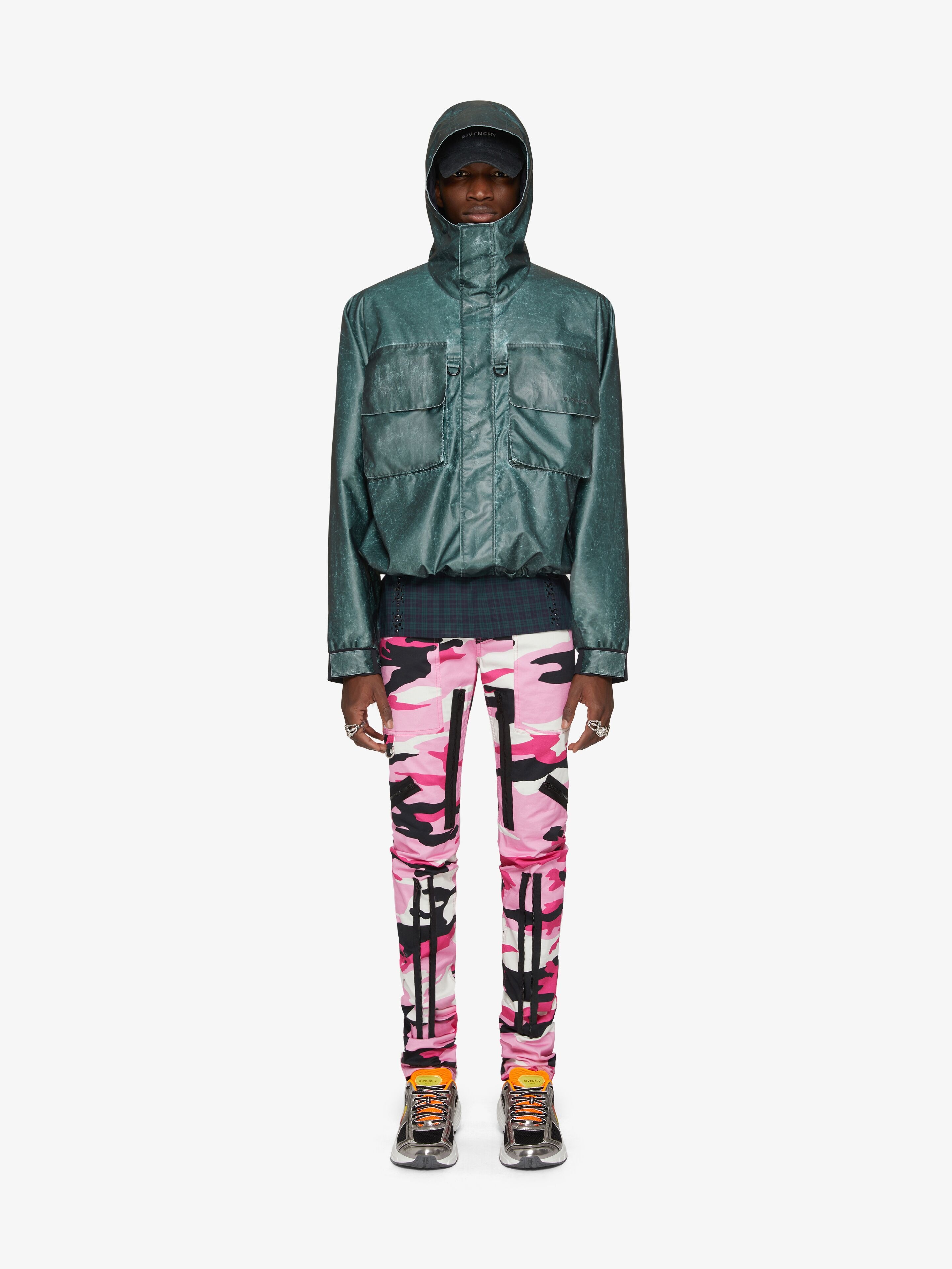 SKINNY CAMO PANTS IN COTTON WITH MULTI ZIPPERS - 2