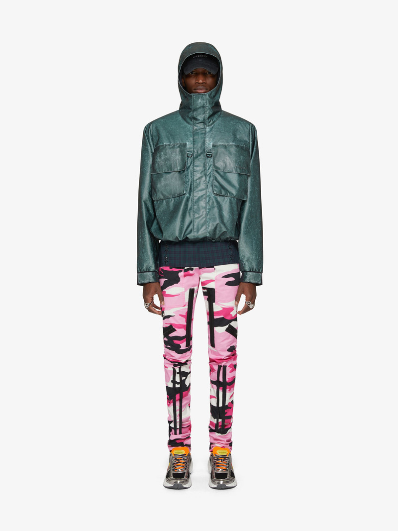 Givenchy SKINNY CAMO PANTS IN COTTON WITH MULTI ZIPPERS outlook