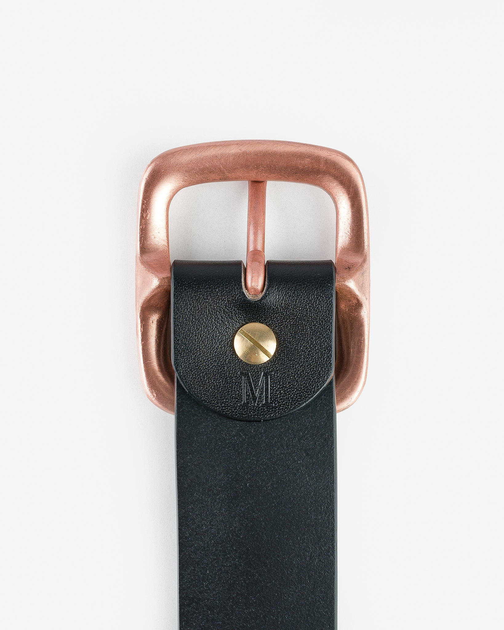 OGL-BELT-FULL-COP-BLK OGL Single Prong Copper Garrison Buckle Leather Belt - Full Dyed Black - 3