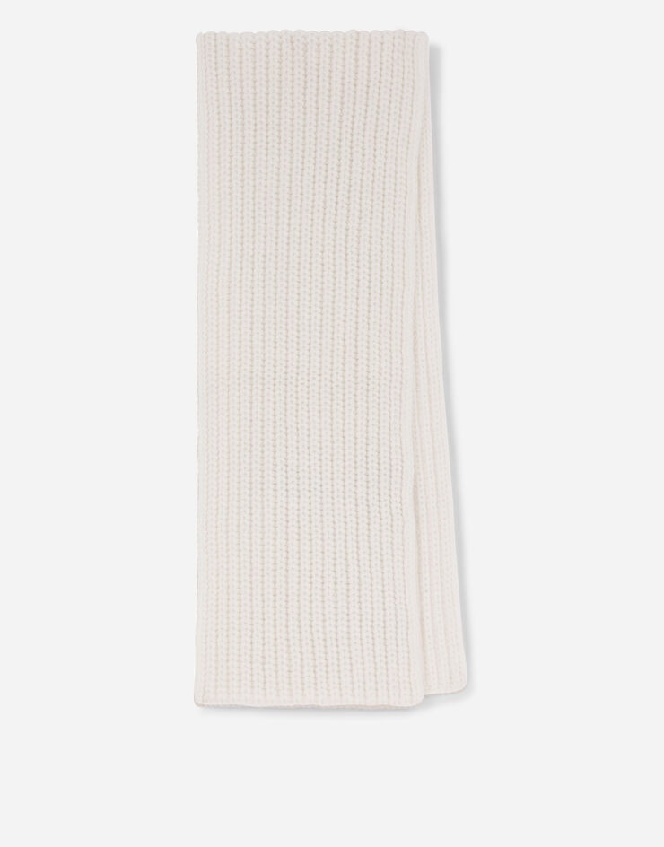 Ribbed knit scarf with DG logo patch - 2