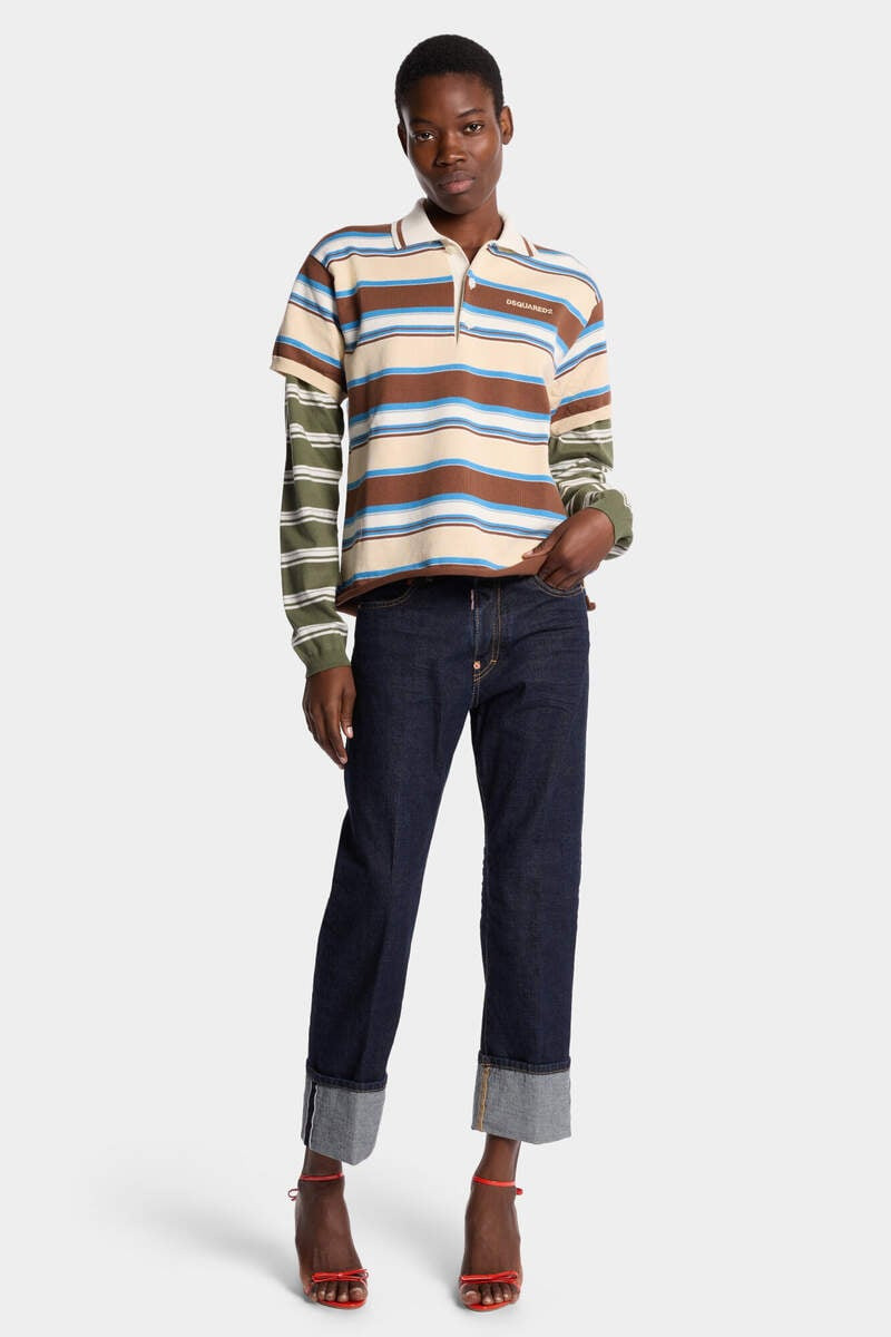 STRIPED LONG SLEEVES KNIT POLO 6