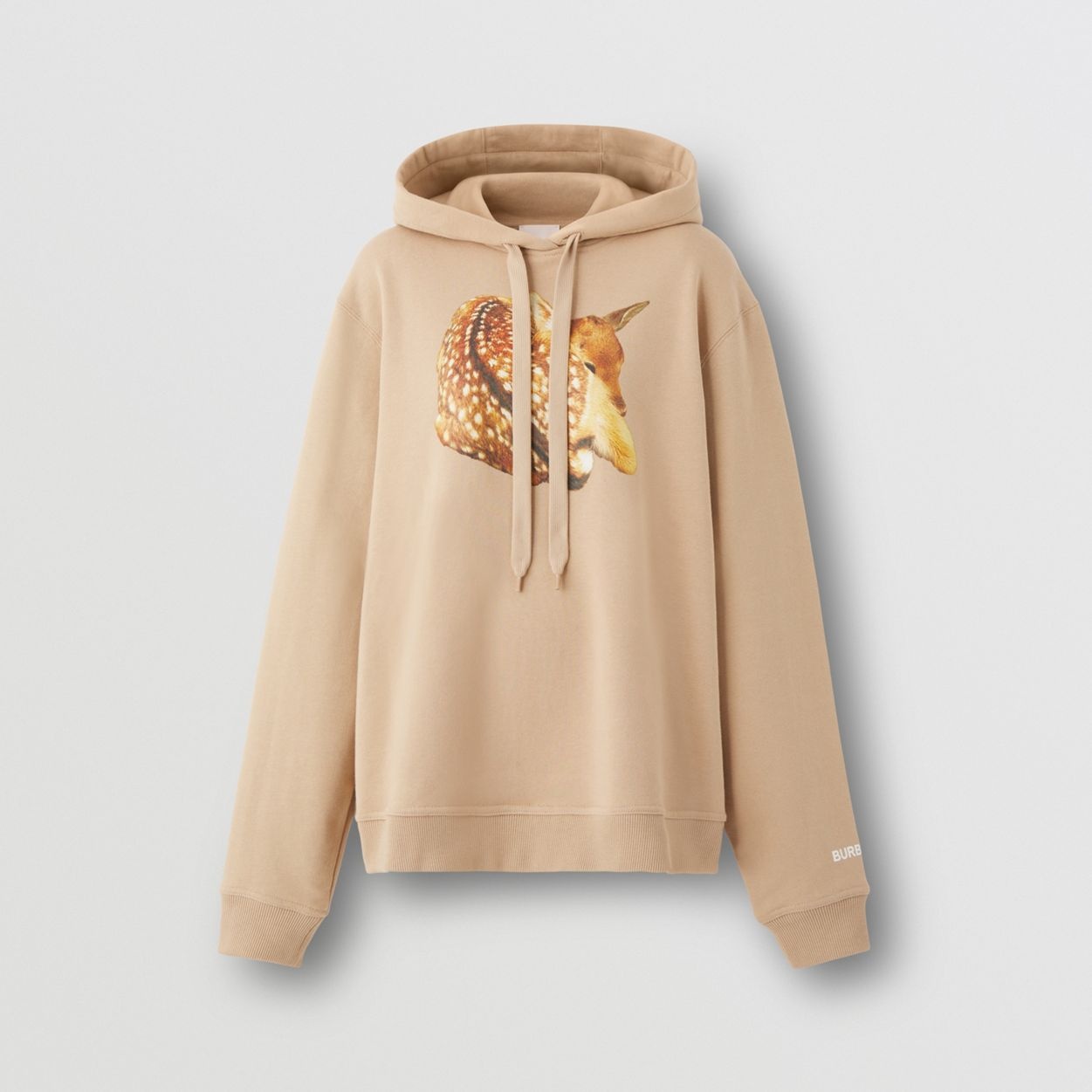 Deer Print Cotton Oversized Hoodie - 1