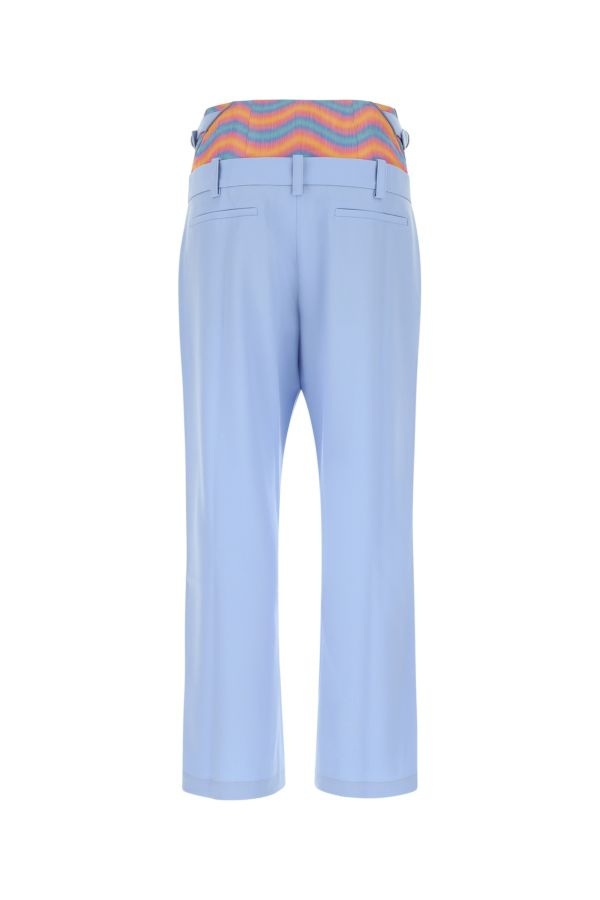 Pastel light blue wool wide-leg Swim pant - 3