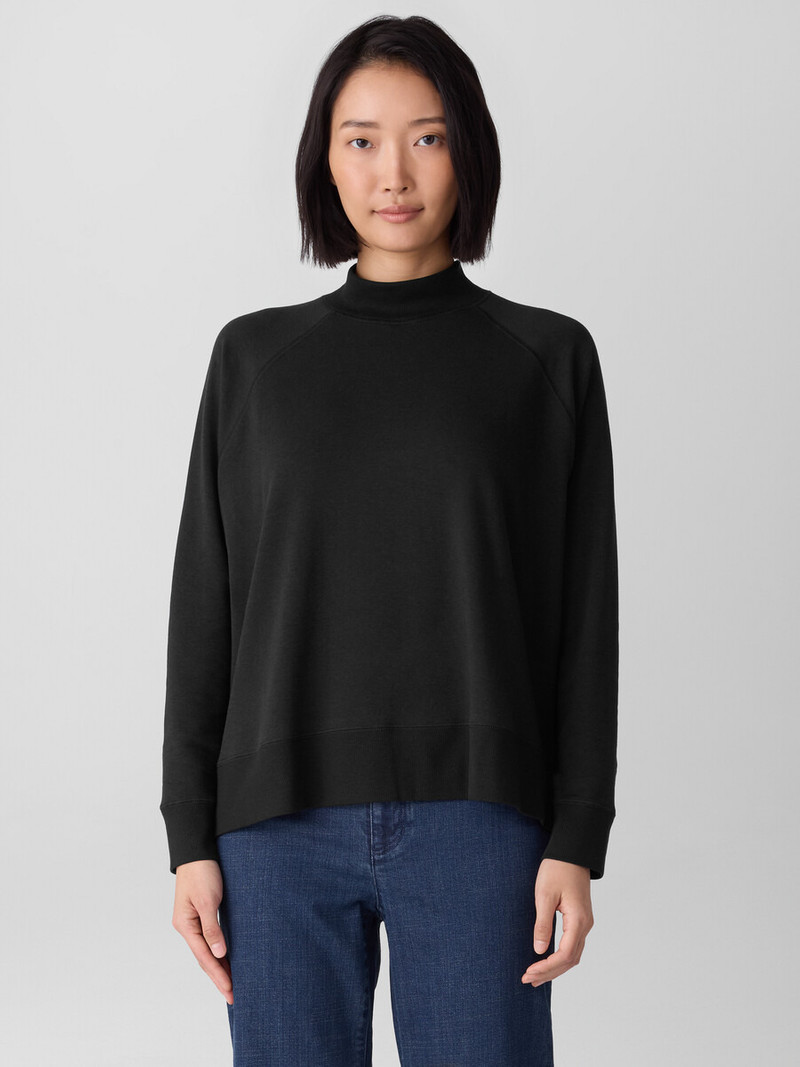 EILEEN FISHER Cozy Brushed Terry Hug Mock Neck Top outlook