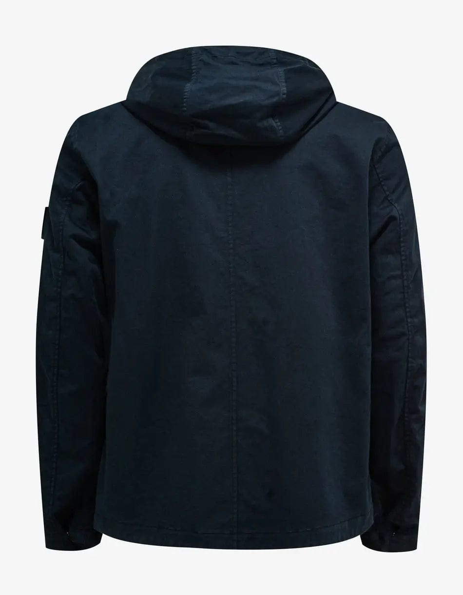 Stone Island Blue Hooded Overshirt - 2