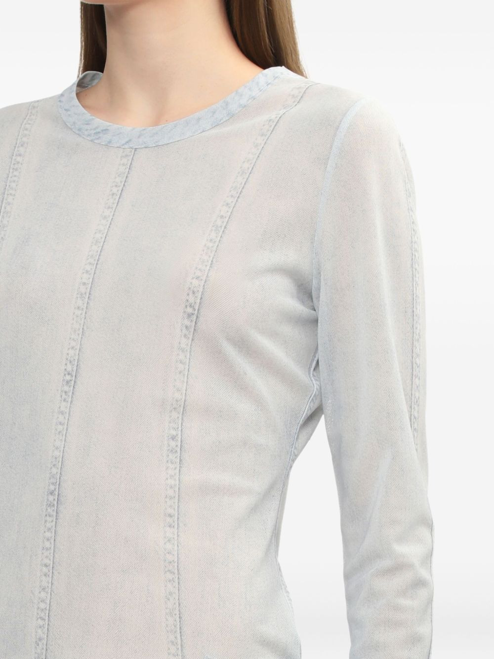seamed-detail long-sleeve top - 5