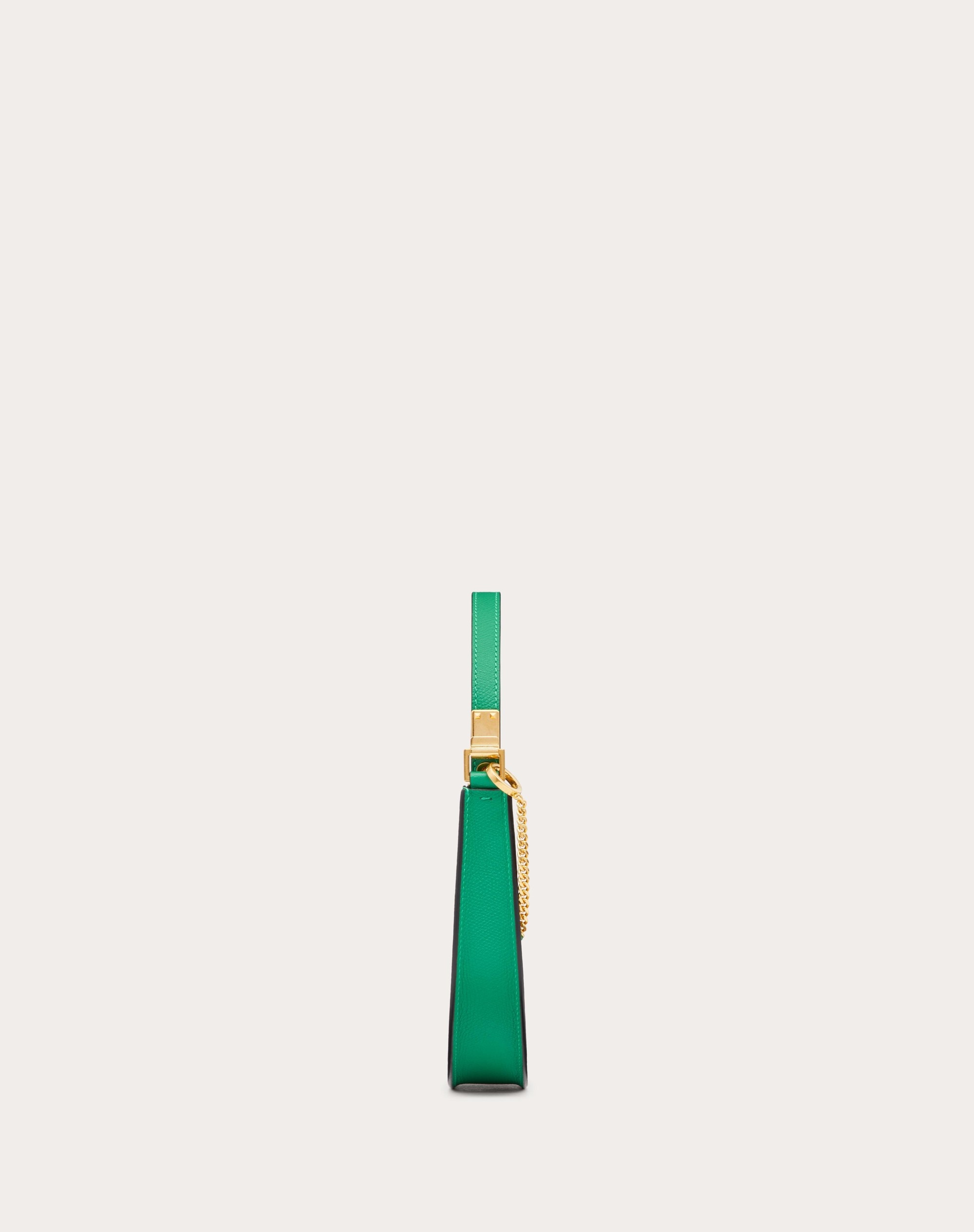 MINI VLOGO SIGNATURE GRAINY CALFSKIN HOBO BAG - 5