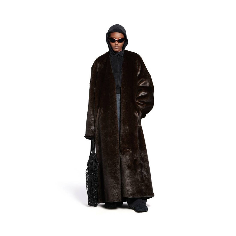 BALENCIAGA Women's Lining Coat in Brown outlook