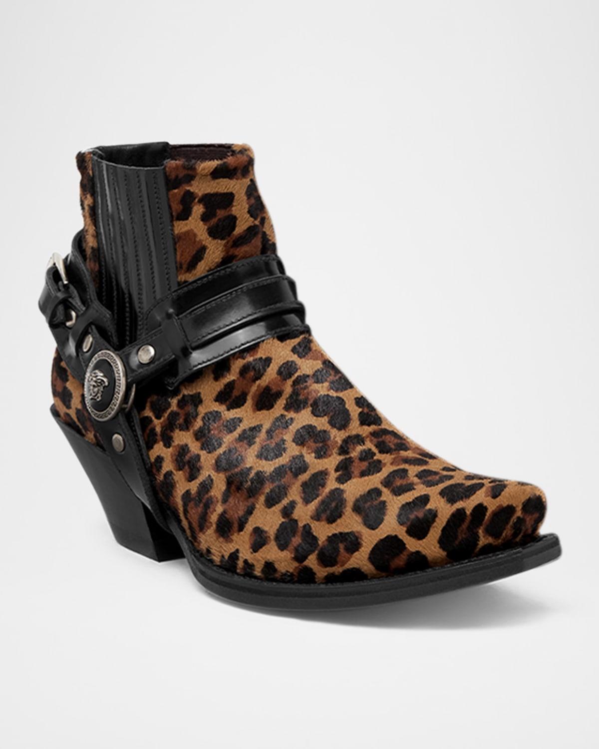 Texano Leopard Harness Biker Booties - 2