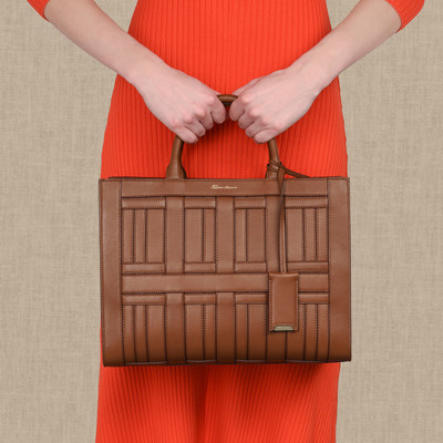 Santoni Brown leather Beyond handbag outlook