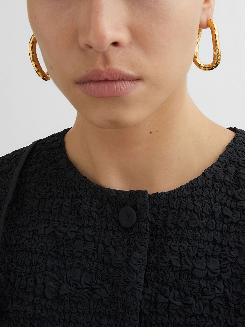 hammered hoop earrings - 3