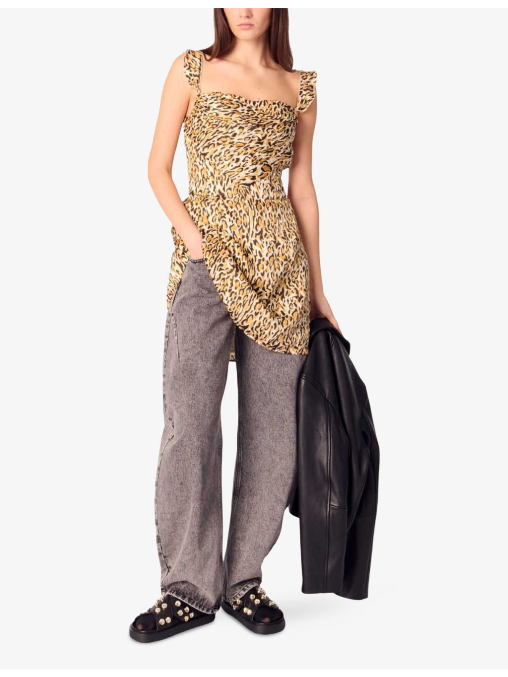 Leopard-Print Sleeveless Woven Mini Dress - 2
