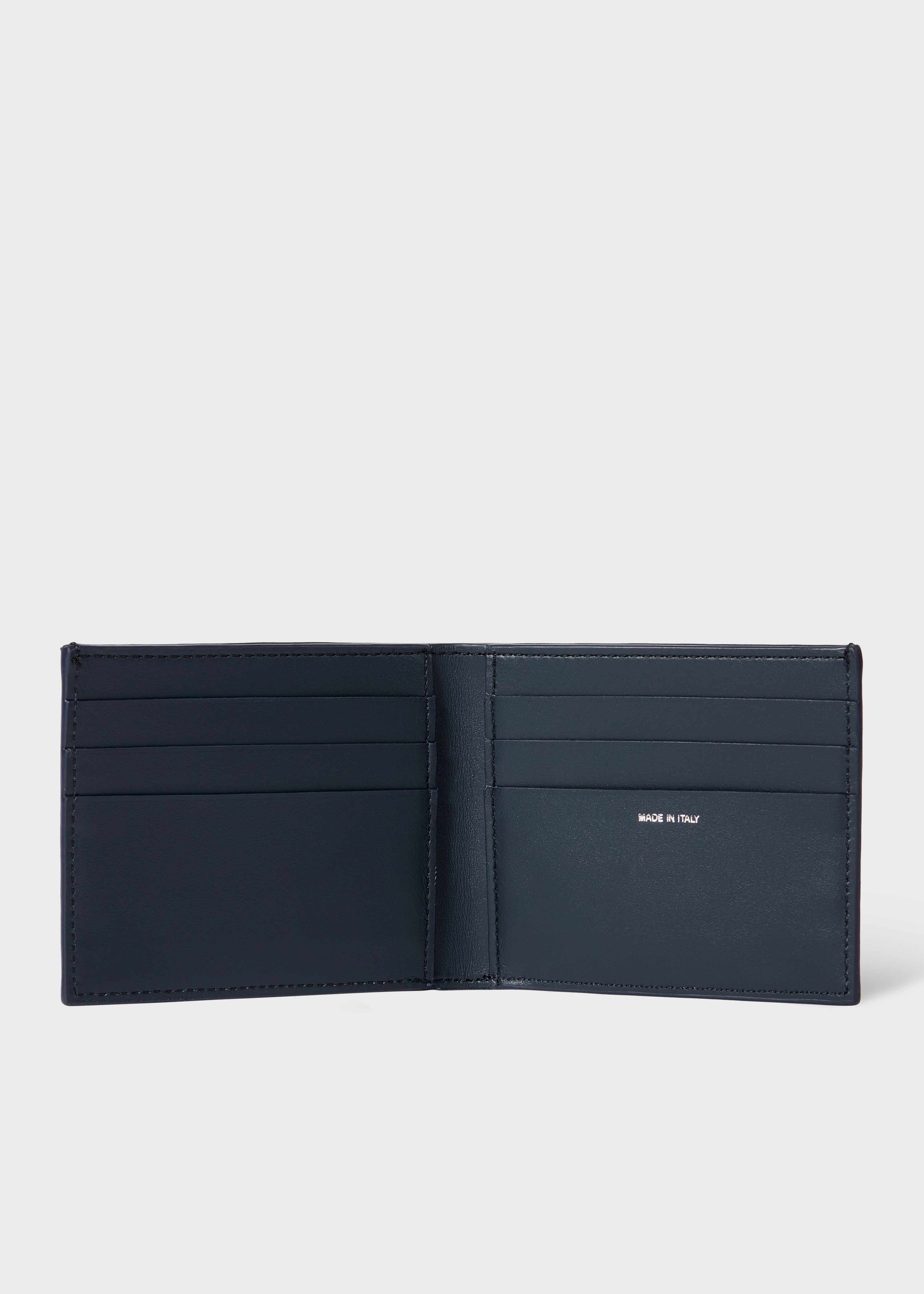 Navy Woven Leather 'Signature Stripe' Pinstripe Billfold Wallet - 3