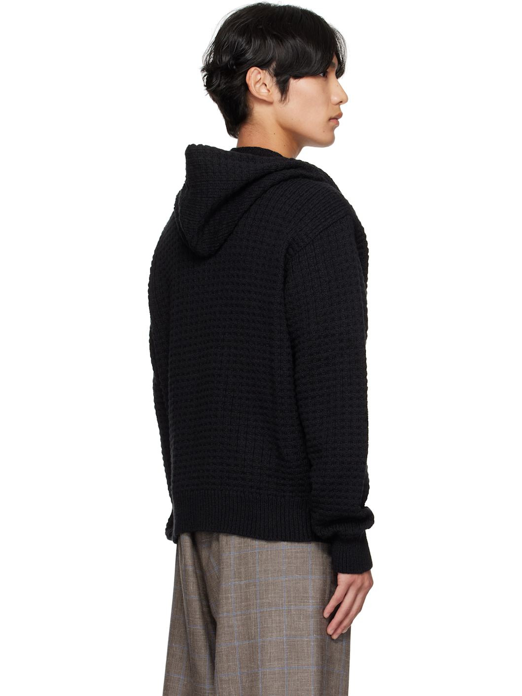 Black Nora Lite Check Zip Hoodie - 3
