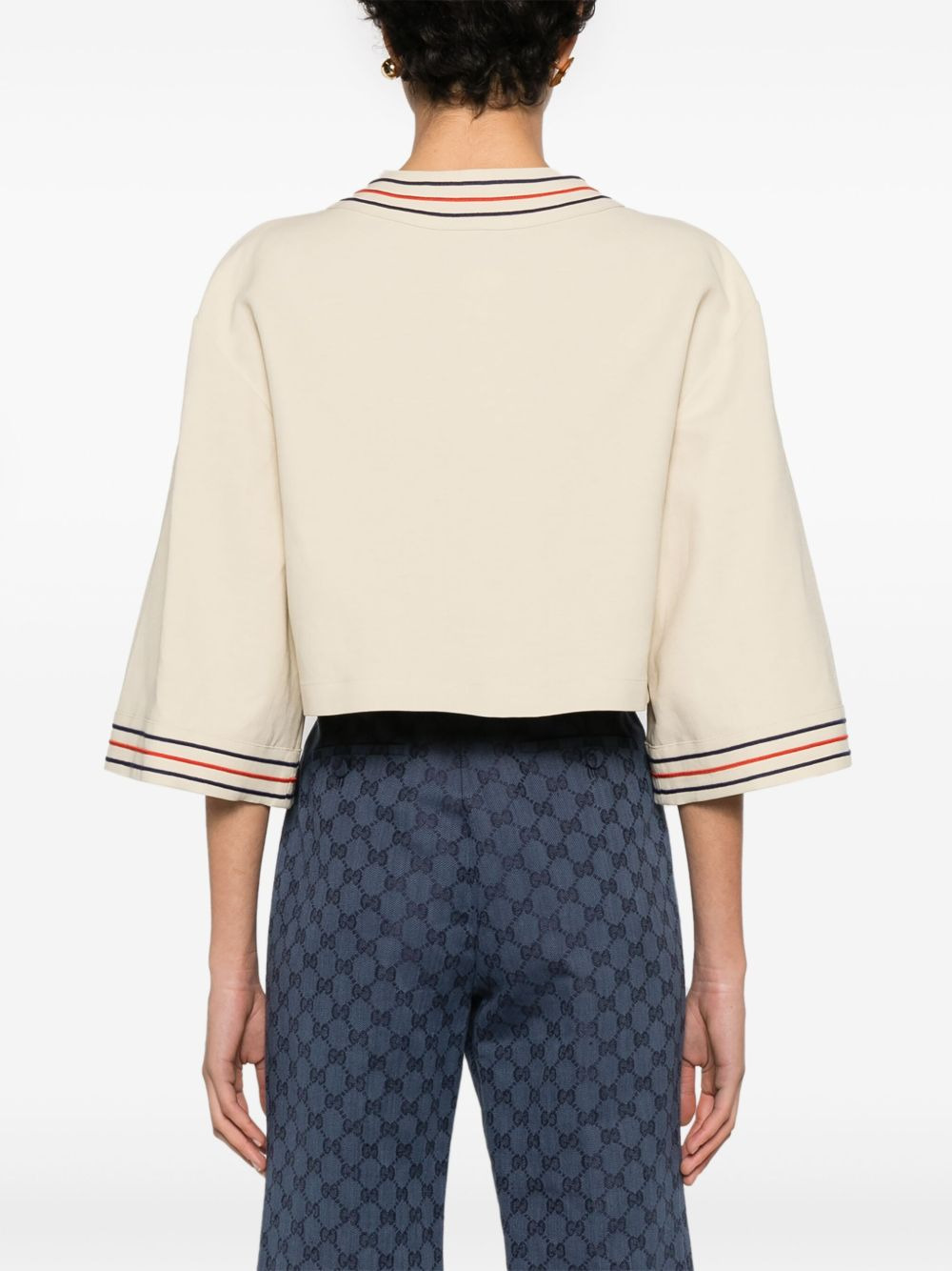 Anchor-appliqué cropped cardigan - 4