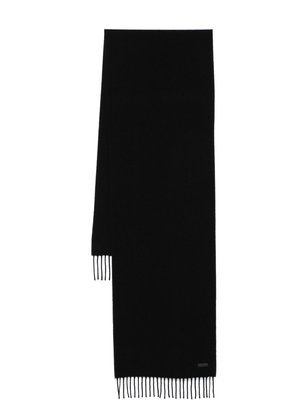 logo-patch fringed scarf - 1