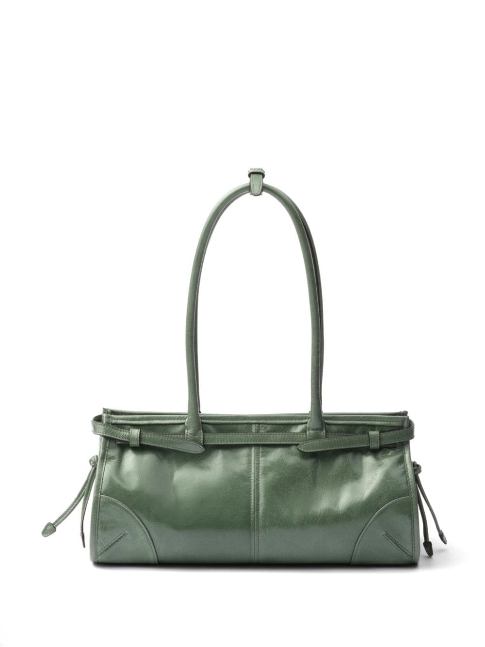 medium triangle-logo belted handbag - 2
