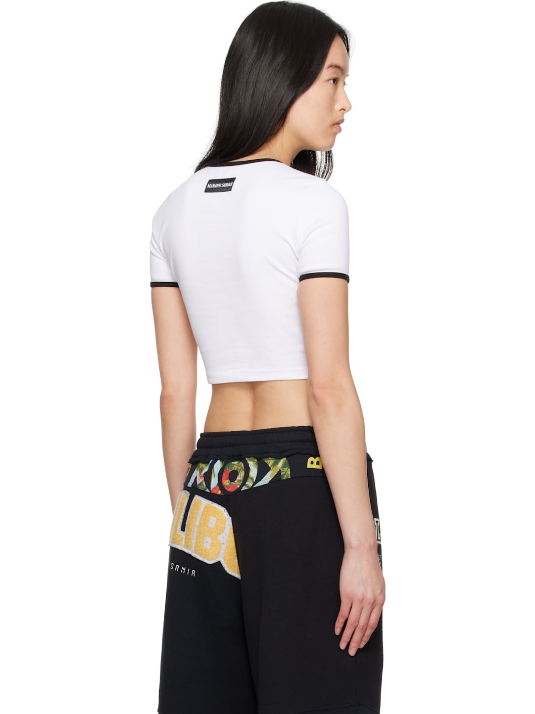 White Moon Logo Jersey Cropped T-shirt - 3