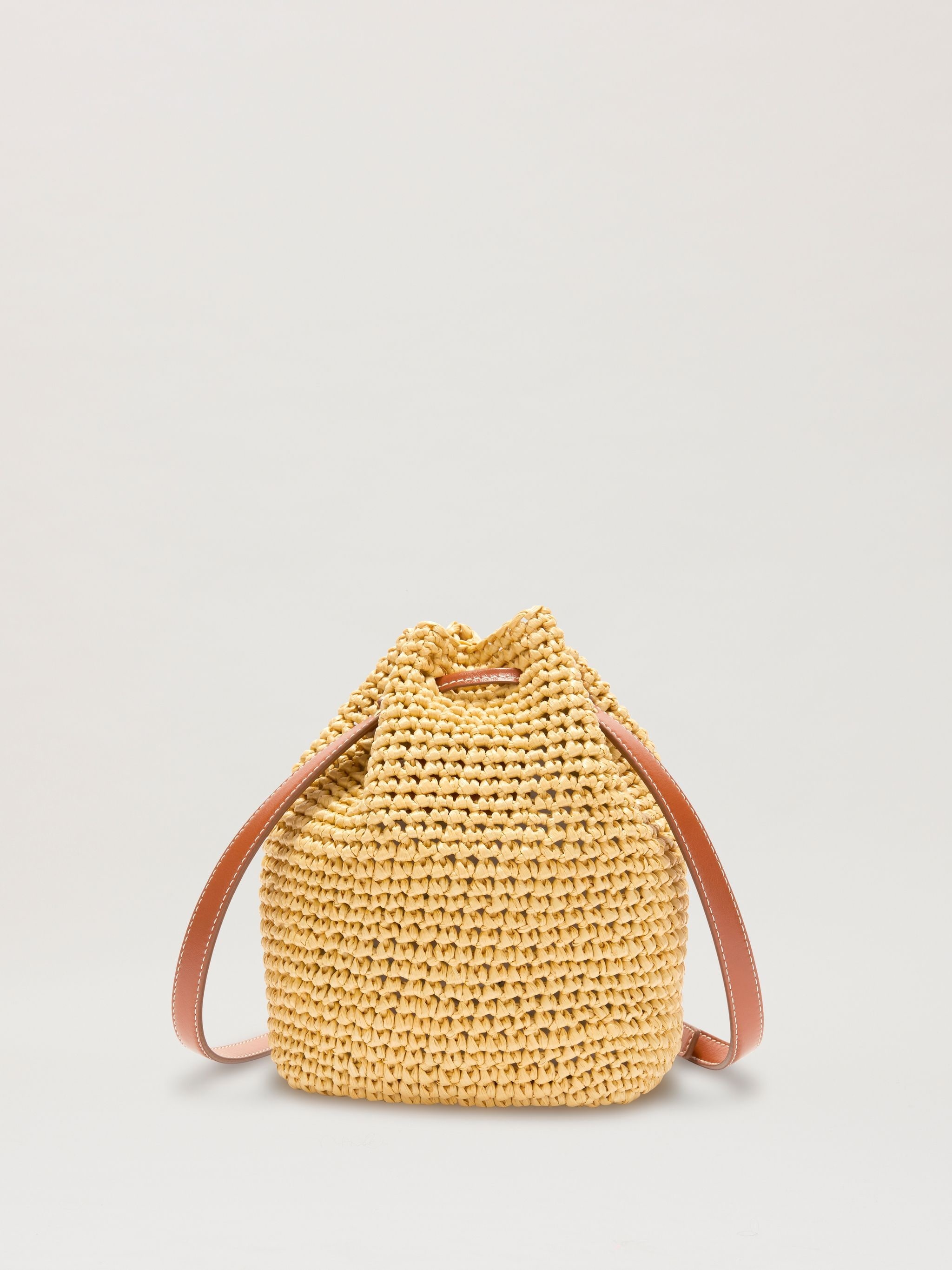 Woven Palm Bucket Bag - 4