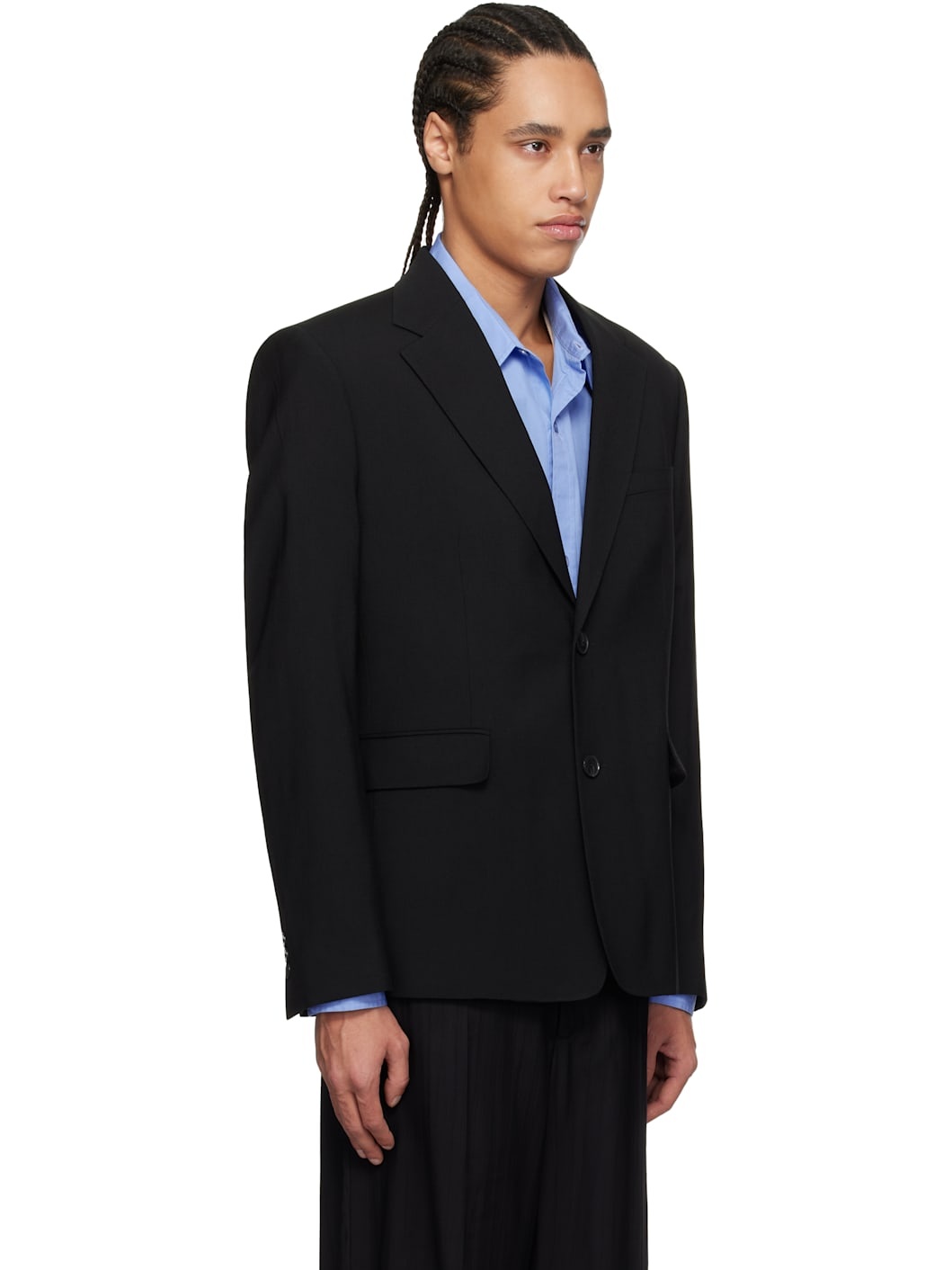 Black Single Breasted Blazer - 2