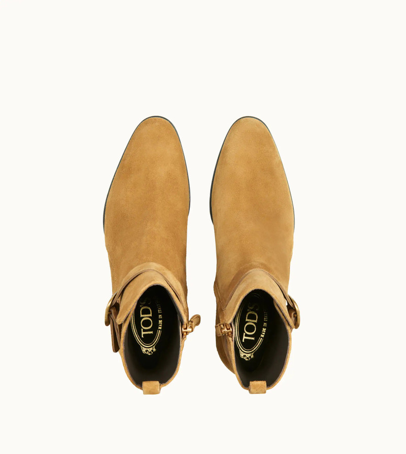 Tod's ANKLE BOOTS IN SUEDE - BEIGE outlook