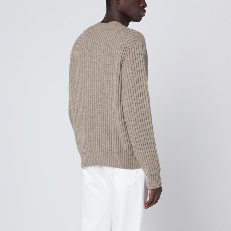 Loro Piana Beige Mélange Cashmere Sweater Men - 2