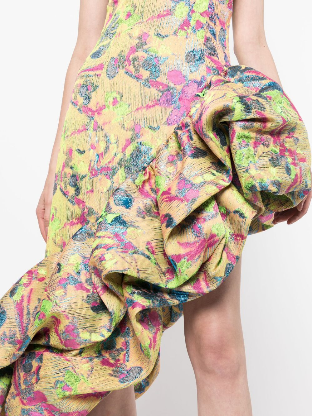 Helena ruffle-detail asymmetric dress - 5
