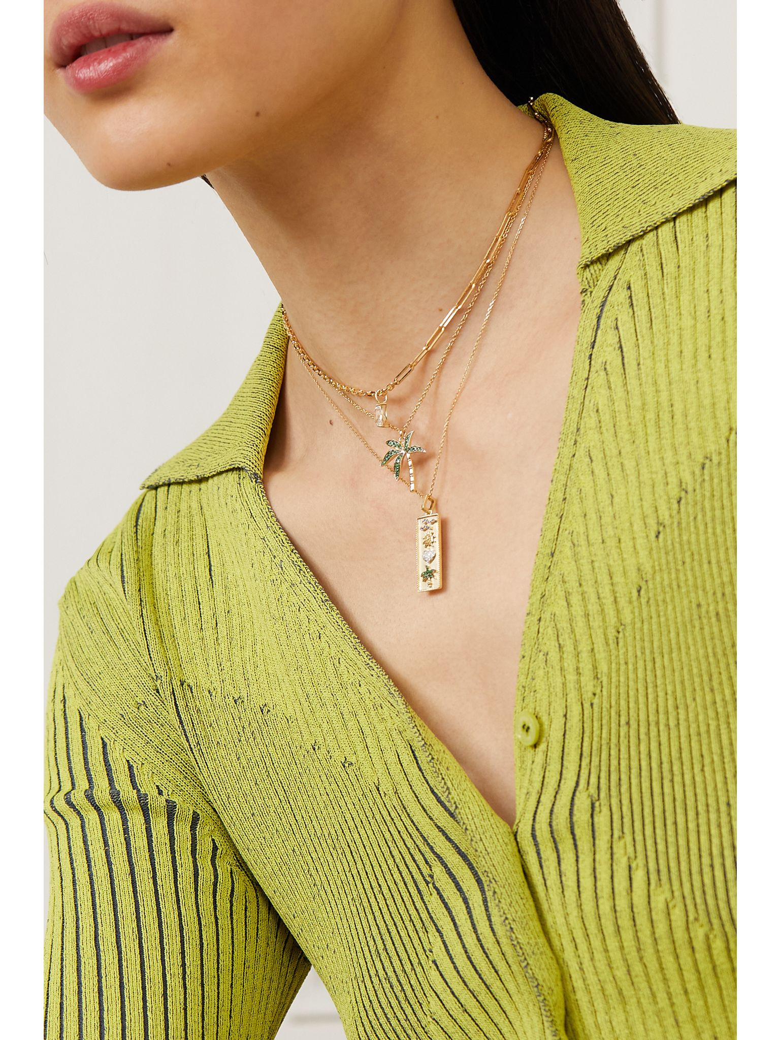 18-karat gold tsavorite necklace Green - 5