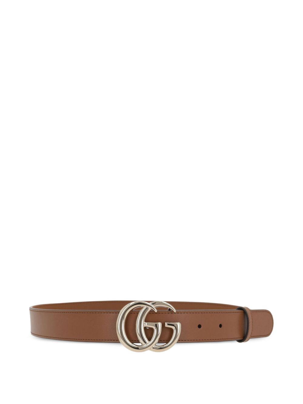double G-buckle leather belt - 1
