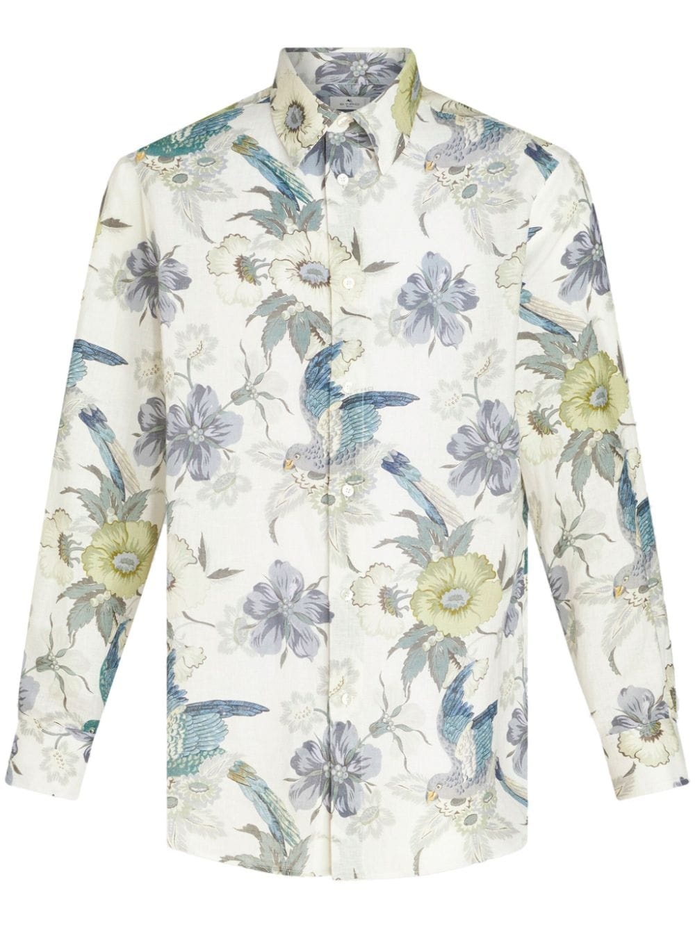 floral-print button-up shirt - 1