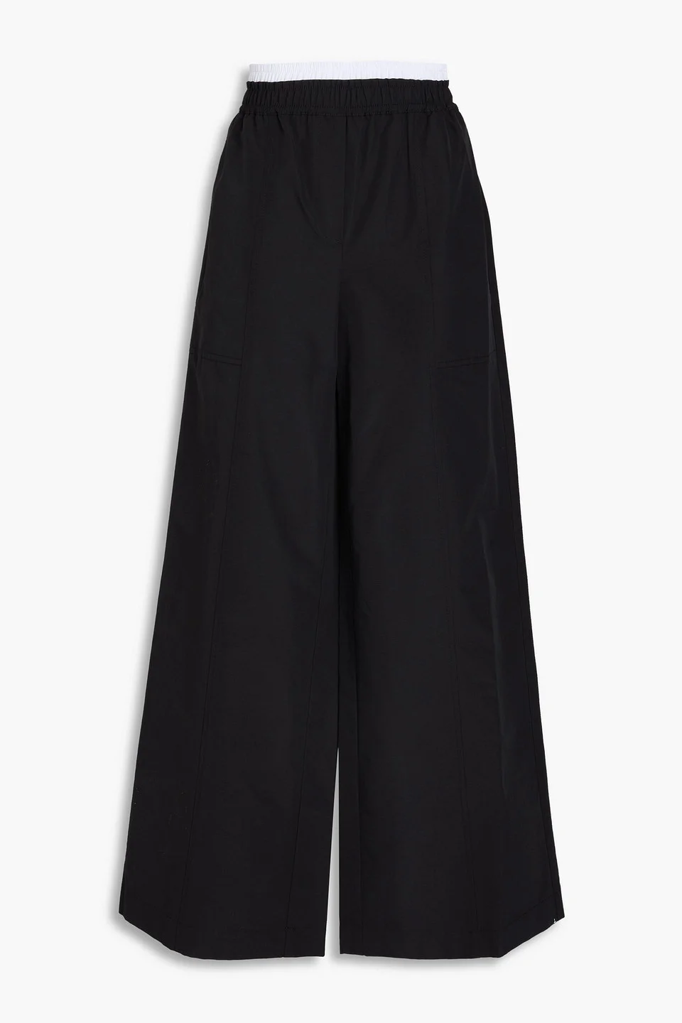 Olly cotton-blend faille wide-leg pants - 1
