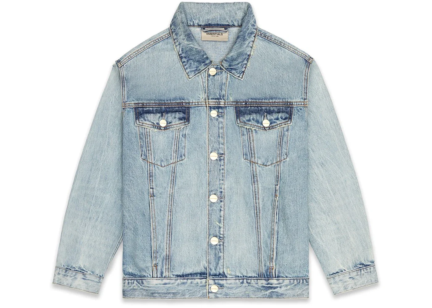 Fear of God Essentials Denim Trucker Jacket Light Indigo - 1