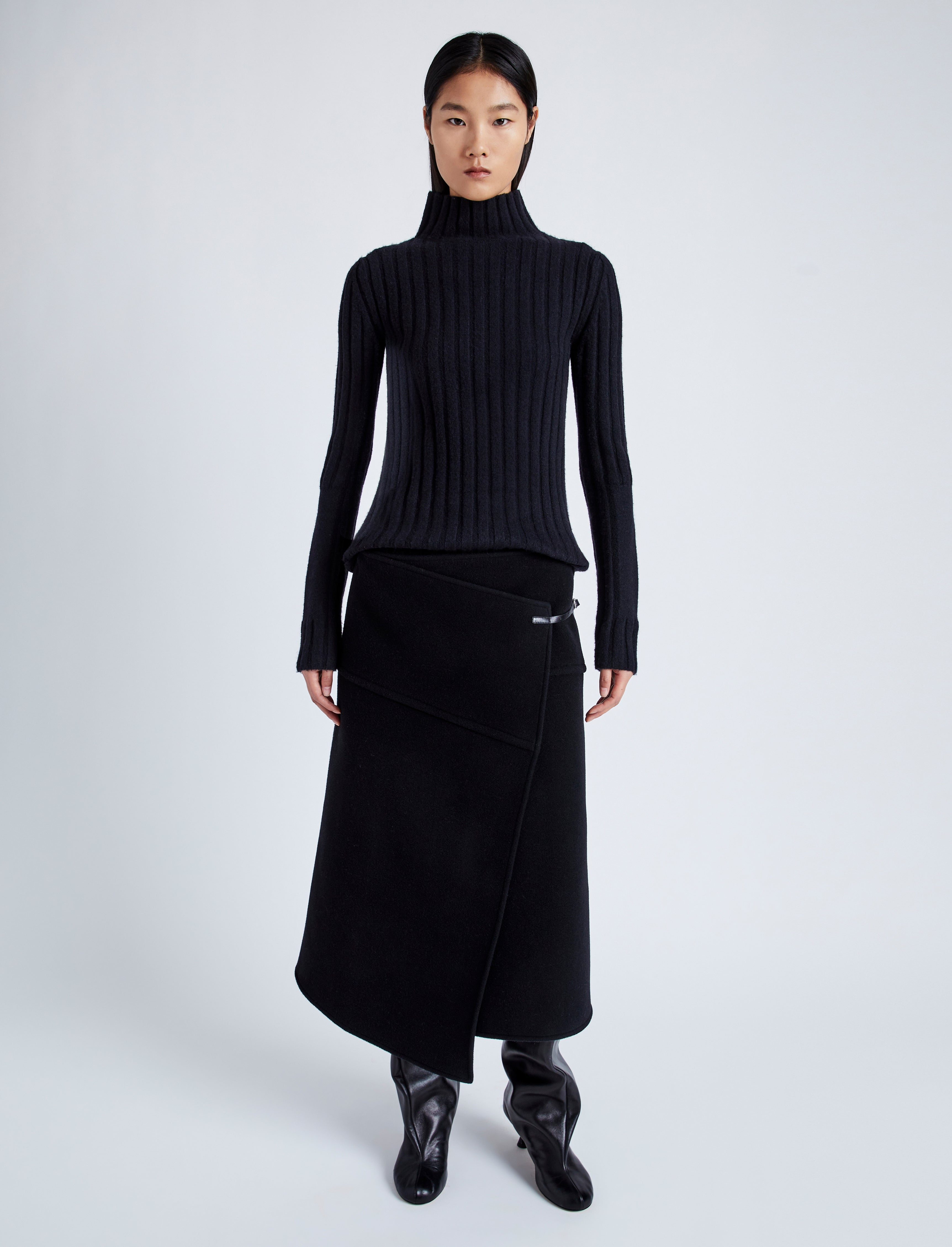 Aida Skirt in Brushed Melange Wool - 2