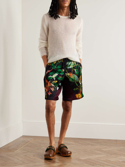 Dries Van Noten Straight-Leg Floral-Print Shell Drawstring Shorts outlook