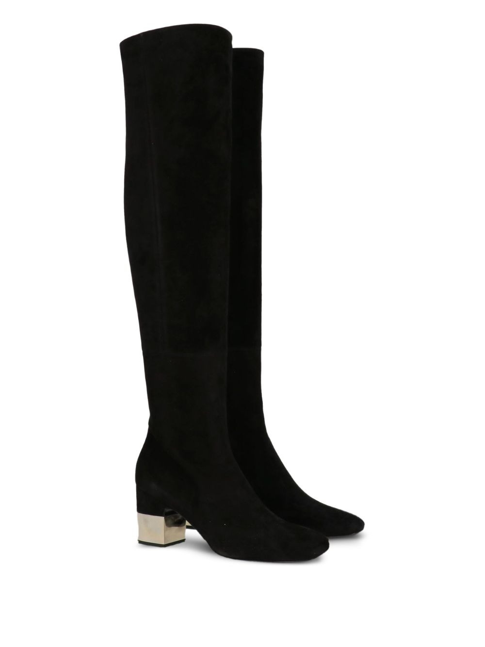 70mm metallic-heel knee-high boots - 2
