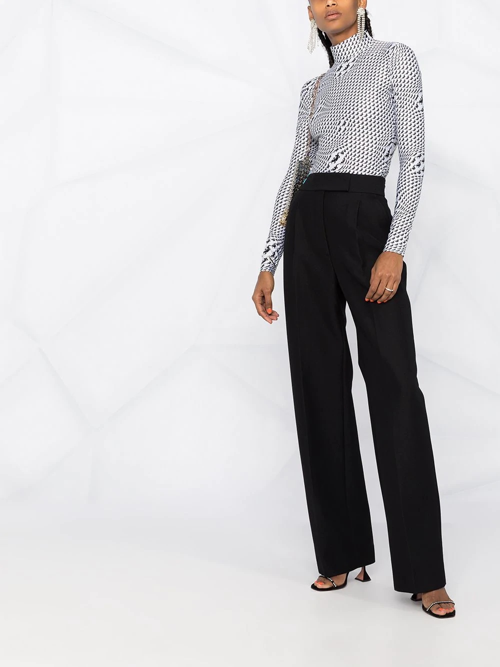 tailored wool flared trousers - 4