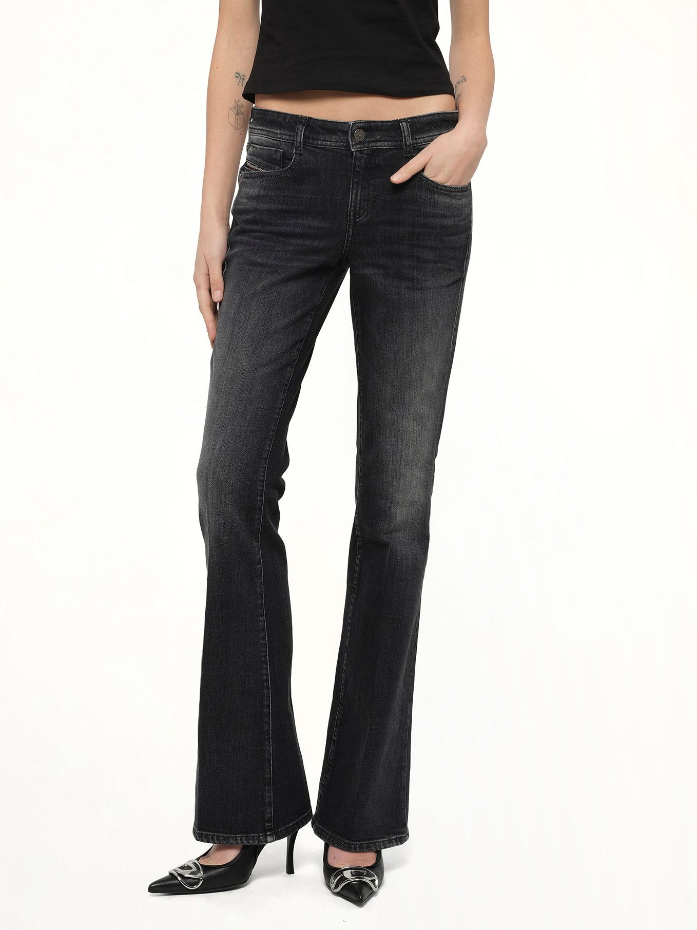1969 D-EBBEY Bootcut Jeans in Black/Dark Grey - 6