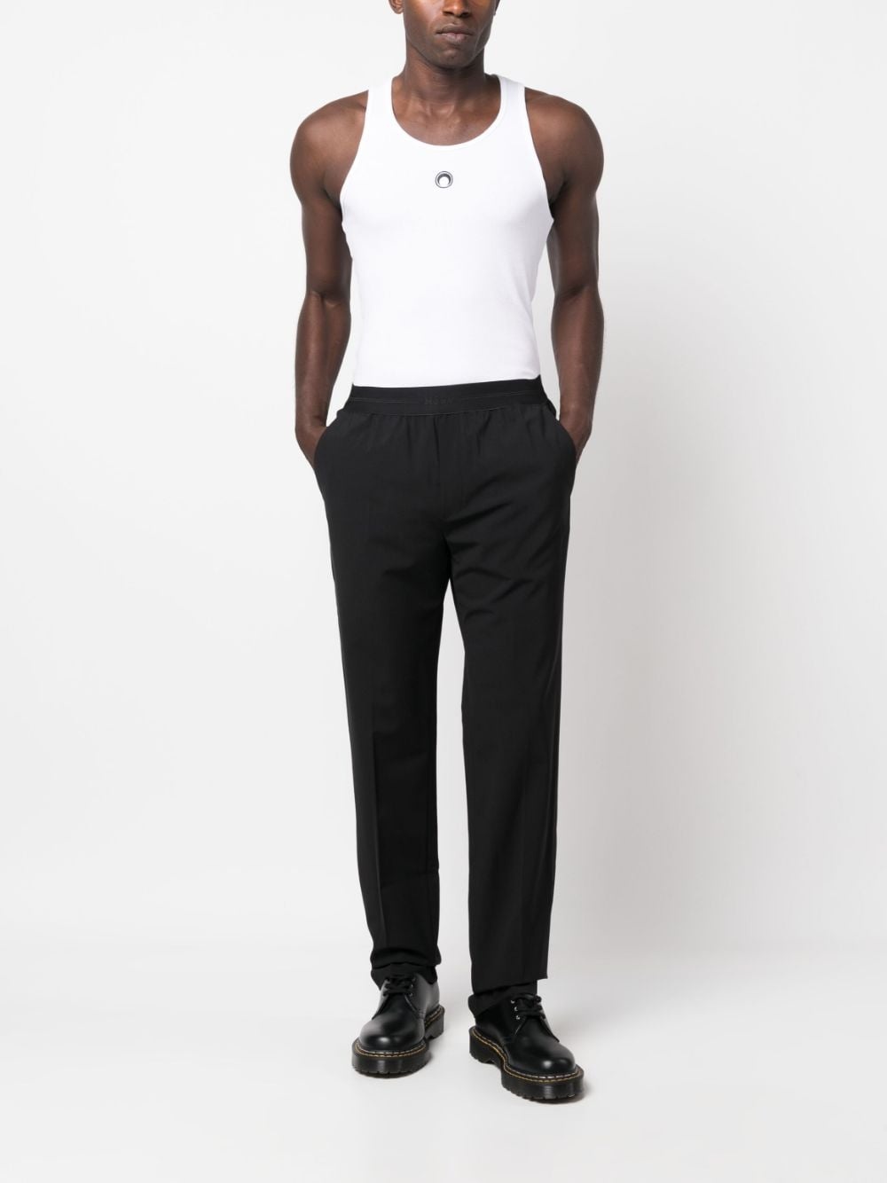 logo-waistband straight-leg trousers - 2