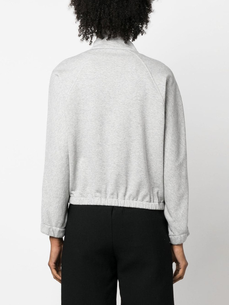 mÃ©lange-effect zip-up fleece sweatshirt 4
