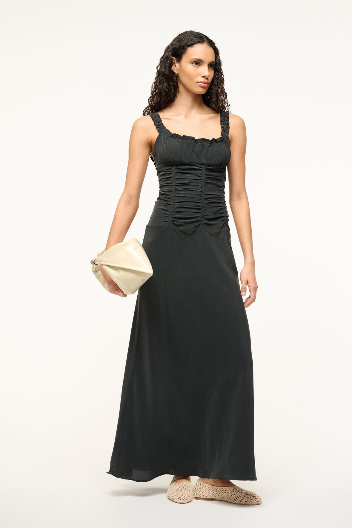 STAUD NIC SILK MAXI DRESS BLACK - 6