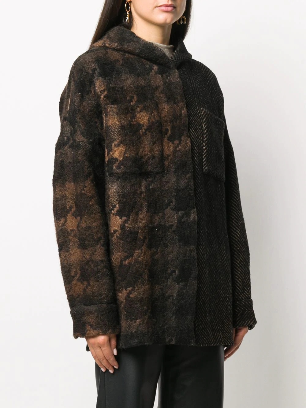 multi-pattern hooded jacket - 3