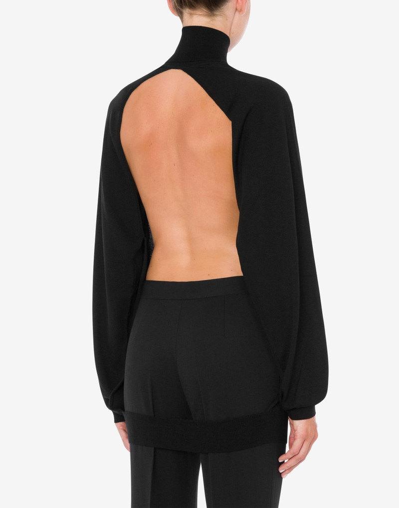 Moschino WOOL SWEATER WITH CUT-OUT GOLDEN M outlook