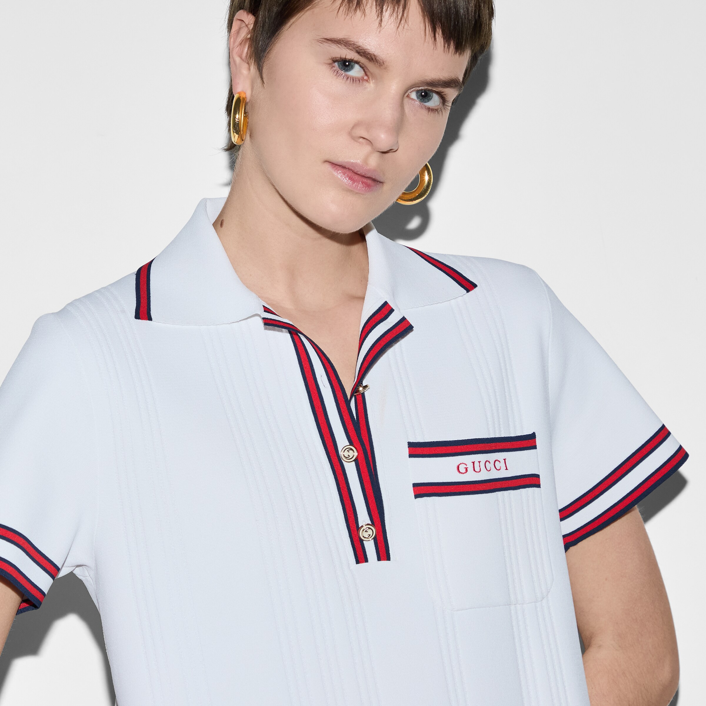 Stretch viscose polo dress - 5
